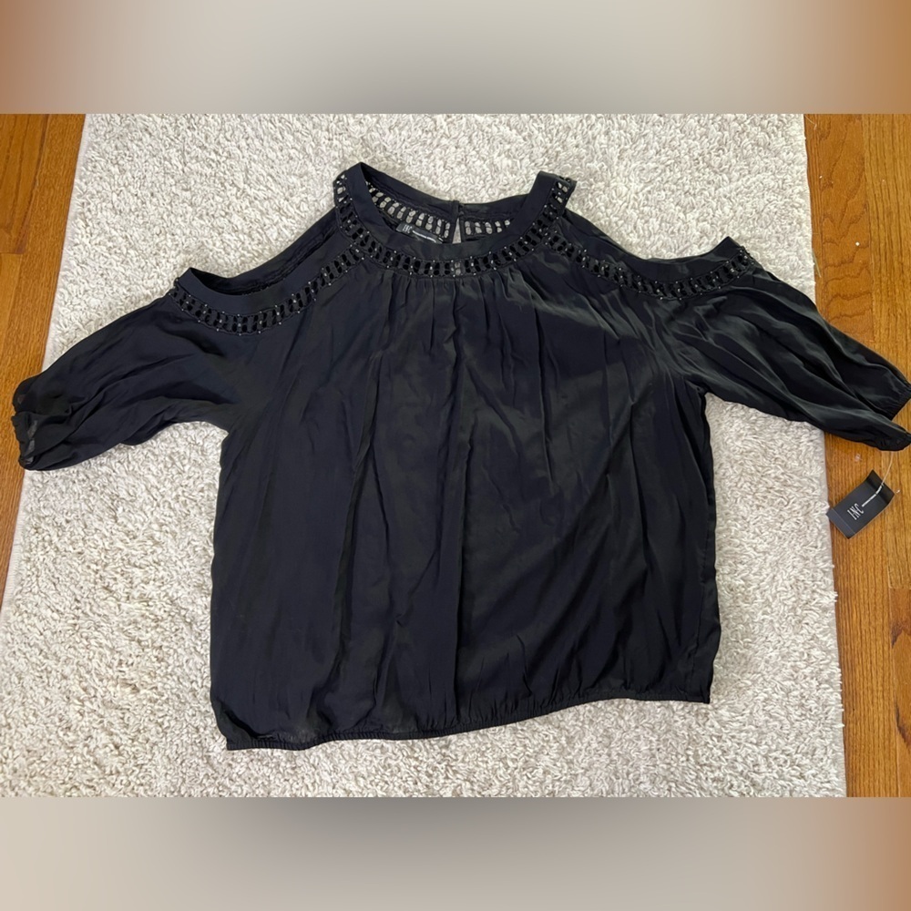 Women’s XL International Concepts Black Lace Top NWT